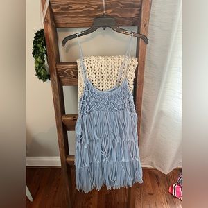 Fun fringe blue dress
